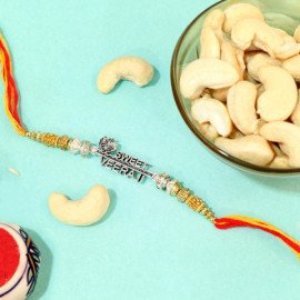 Veera Ji Silver Rakhi with Cashew Nuts