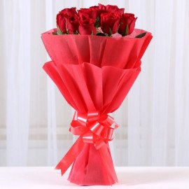 Vivid Red Roses Bouquet