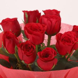 Vivid Red Roses Bouquet