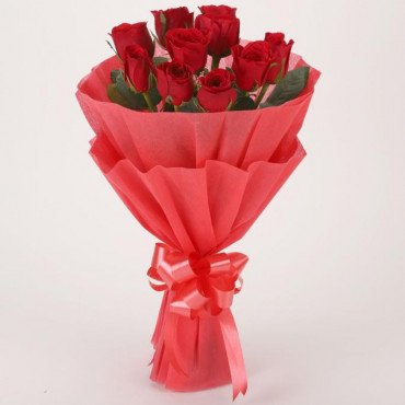 Vivid Red Roses Bouquet