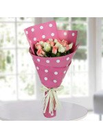 White N Pink Roses Bunch
