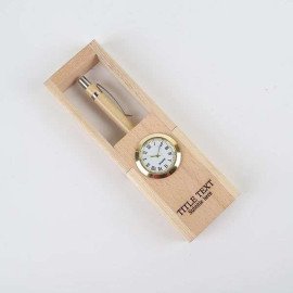 Wooden Pen Holder Clock