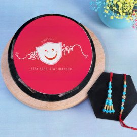 Bhaiya Bhabhi Rakhi With Happy Rakhi Poster Cake (Half kg)
