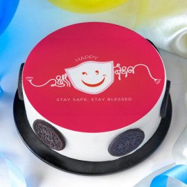 Bhaiya Bhabhi Rakhi With Happy Rakhi Poster Cake (Half kg)