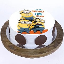 Funny Minions Butterscotch Cake Half Kg