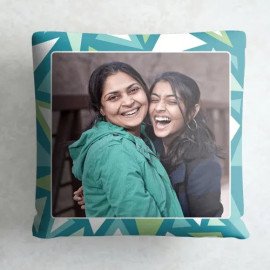 Geometric Pattern on Personalized Cushion  Mug Hamper