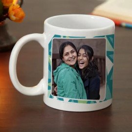 Geometric Pattern on Personalized Cushion  Mug Hamper