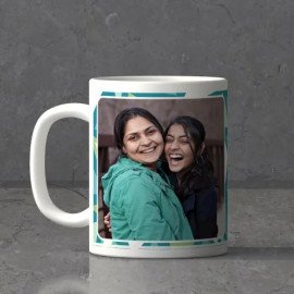 Geometric Pattern on Personalized Cushion  Mug Hamper