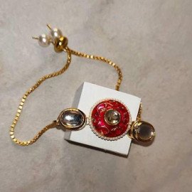 Metal Rakhi in wooden Gift Box