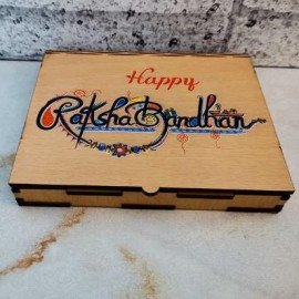 Metal Rakhi in wooden Gift Box