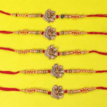 Set of 5 Floral Rakhi