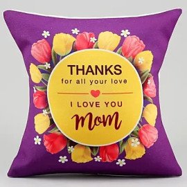 I Love U Mom Printed Cushion