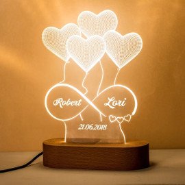 Gift for Her as Personalized 3D Illusion Lamp
