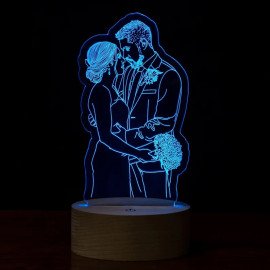 Personalized 3D Picture Lamp, Line Art Drawing