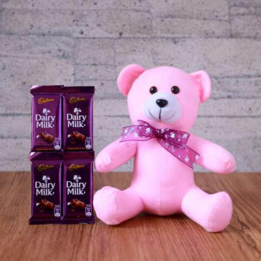 Sweet & Delicious Hamper (teddy bear, 4 chocolates)