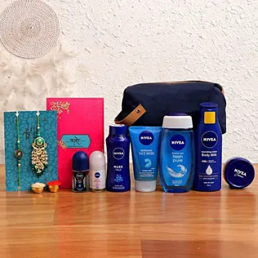 Lumba Rakhi Set and Nivea Family Combo