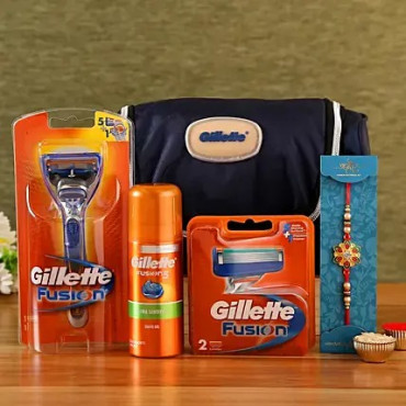 Meenakari Rakhi and Gillette Fusion Gift Pack