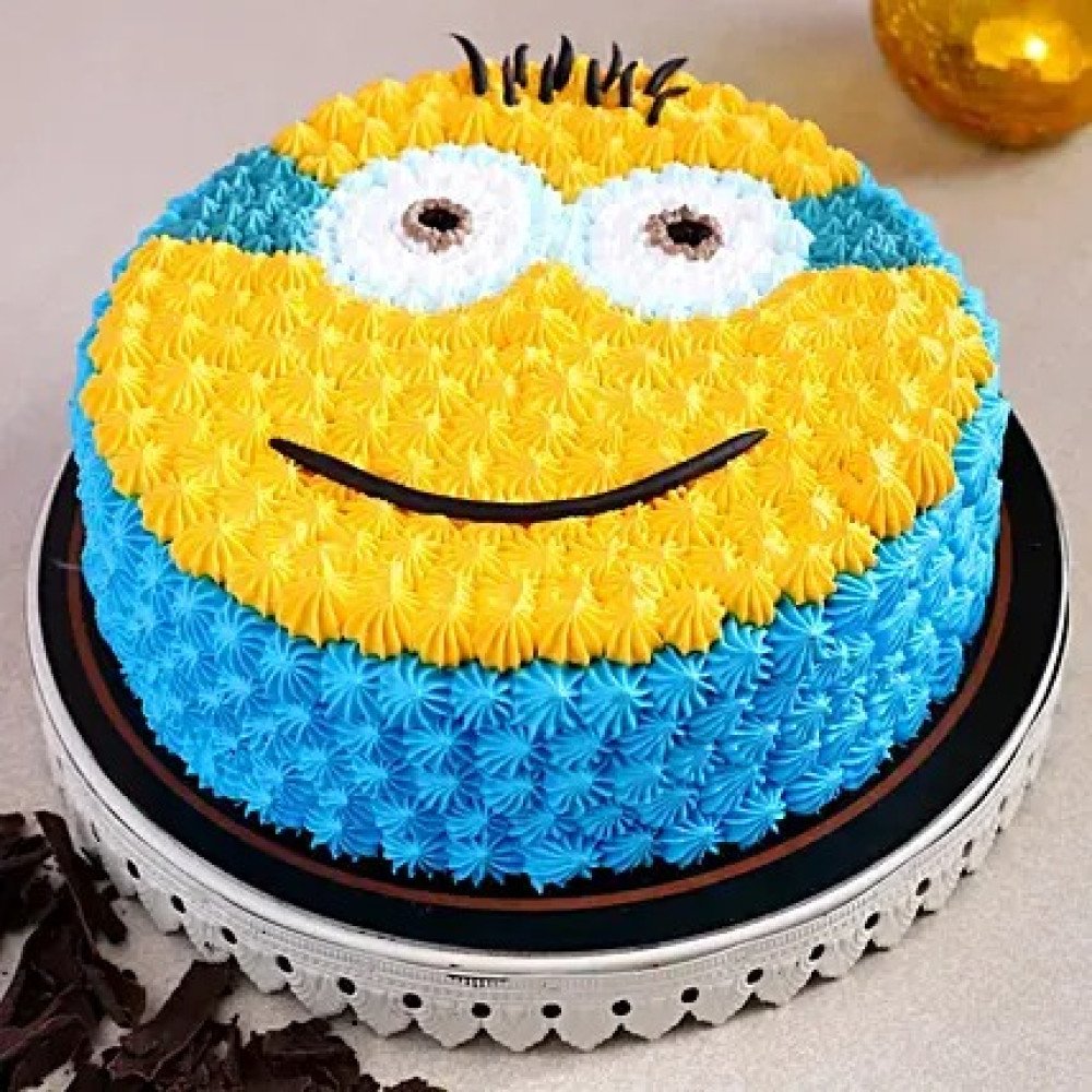 Minions Theme Black Forest Cake- 1 Kg