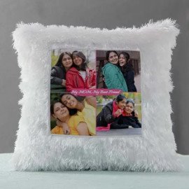 Personalized LED Fur Cushion for Mom
