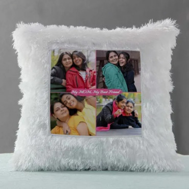Personalized LED Fur Cushion for Mom