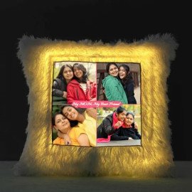Personalized LED Fur Cushion for Mom