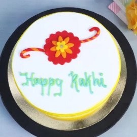 Rudraksh Rakhi Set Of 2 With Pineapple Cake (Half kg)